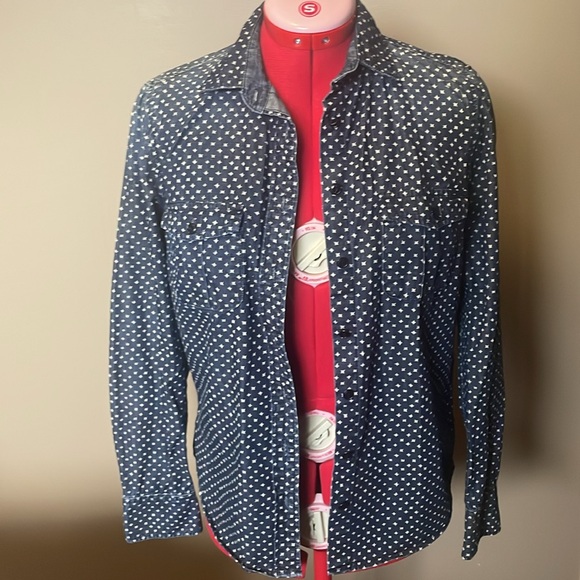 J. Crew star print denim button down shirt - Picture 7 of 10